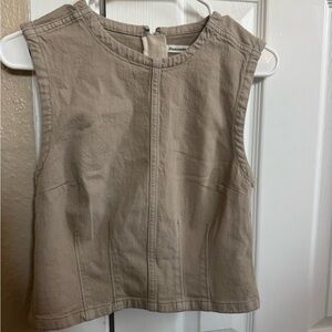 Abercrombie & Fitch Tan Sleeveless Blouse